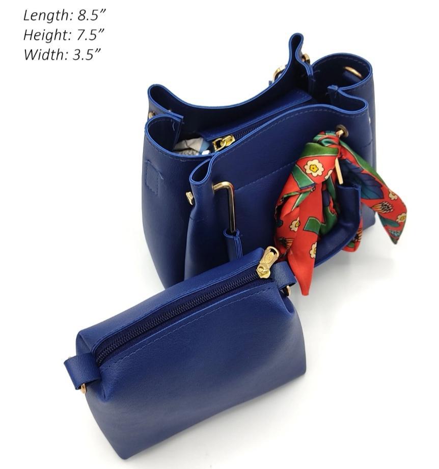 Women's Pure Leather Plain Hand Bag Set