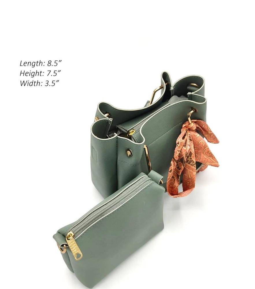 Women's Pure Leather Plain Hand Bag Set