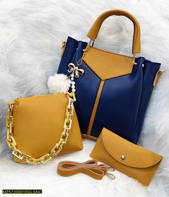 Women's PU Leather Plain Top Handle Shoulder Bag
