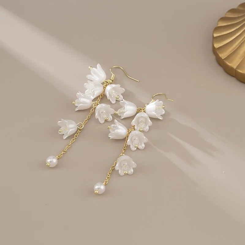 Hanging Flower Korean Earrings