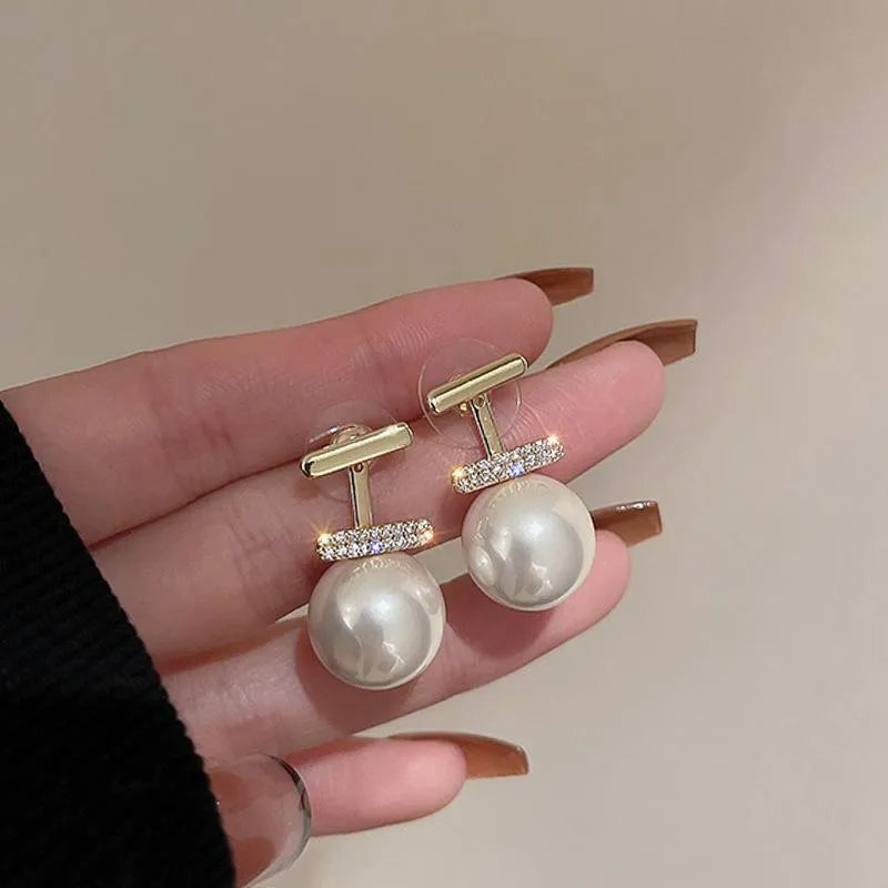 Pearl Zircon Trendy Korean Earrings