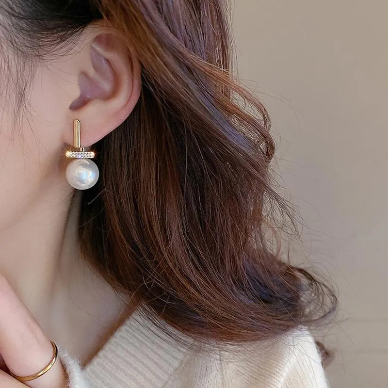 Pearl Zircon Trendy Korean Earrings