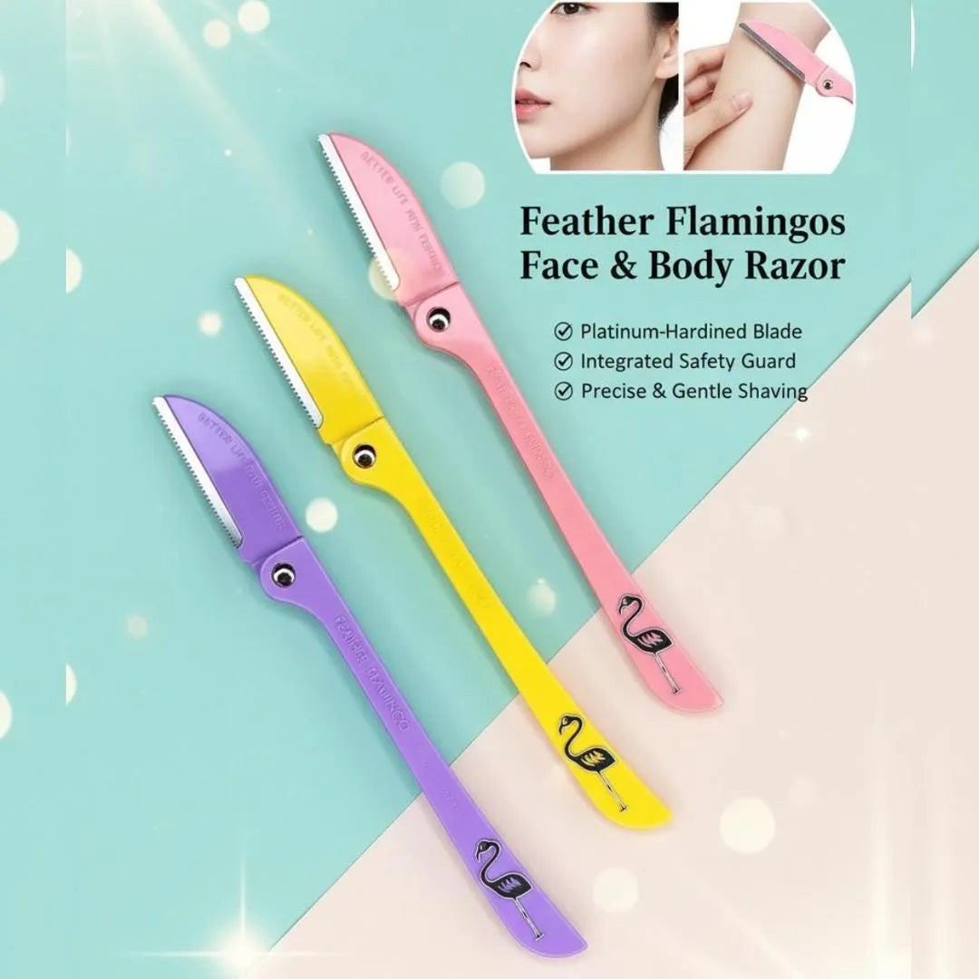Feather Flamingos Face and Body Razor (Pack of 3)