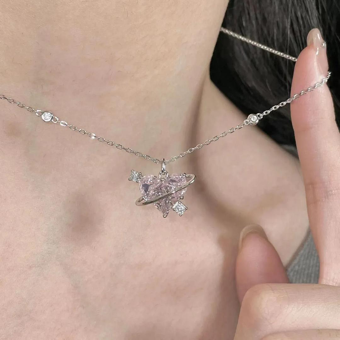Heart Shaped Silver Plated Necklace