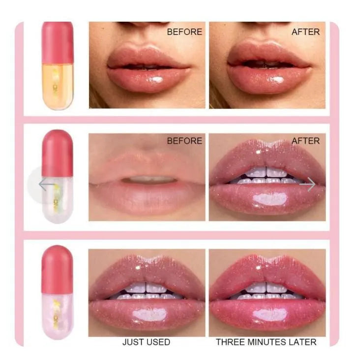 Gegemoon Shiny Lips Oil , 3 PCs Glossy Lip Moisturizing Oil