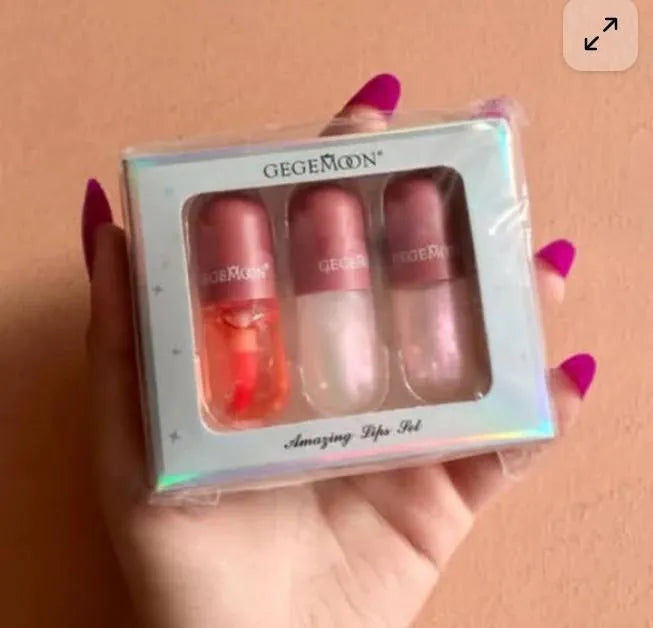 Gegemoon Shiny Lips Oil , 3 PCs Glossy Lip Moisturizing Oil