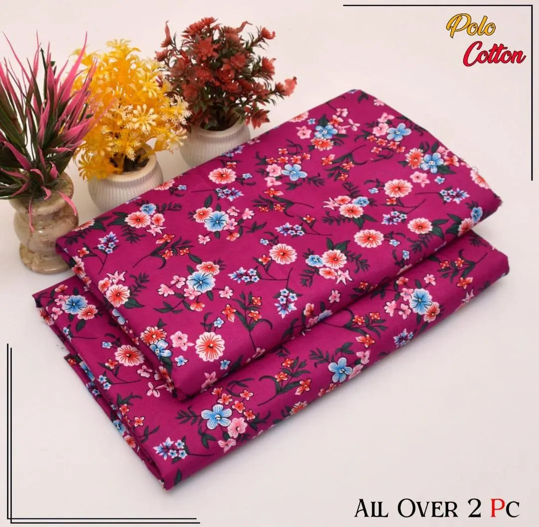 2 Pcs winter Women's Unstitched Printed Suit