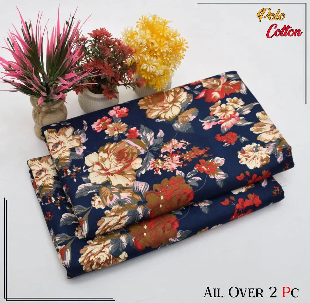 2 Pcs winter Women's Unstitched Printed Suit