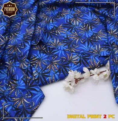 2 Pcs winter Women's Unstitched Printed Suit