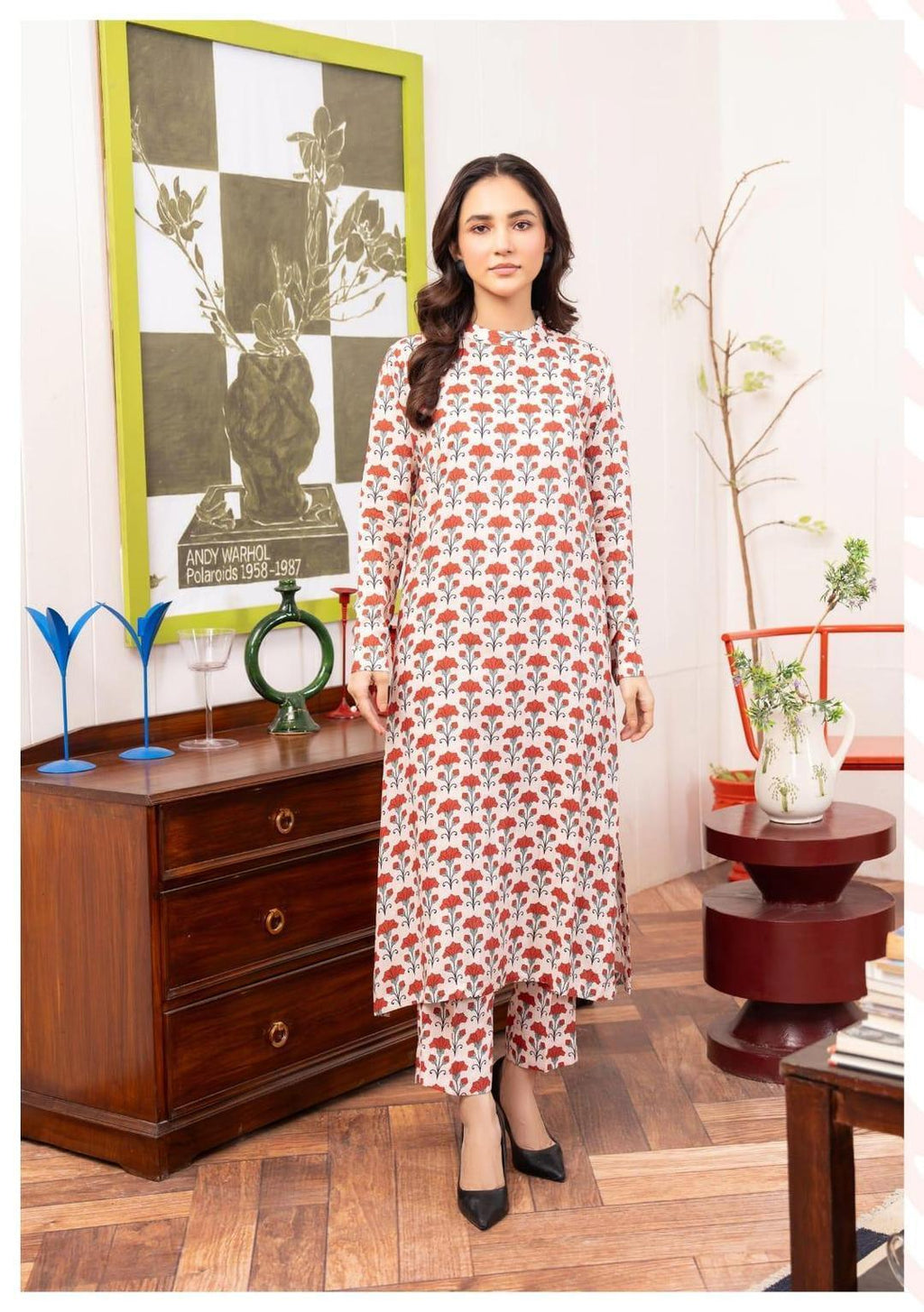 2 Pcs Women's Unstitched Linen Printed Suit