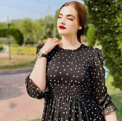 Stylish Women's Chiffon Printed Maxi Dress - 1 Pc