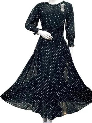 Stylish Women's Chiffon Printed Maxi Dress - 1 Pc
