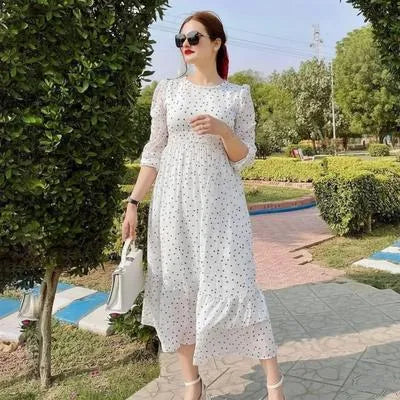 Stylish Women's Chiffon Printed Maxi Dress - 1 Pc