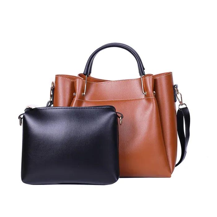 Women's Leather Plain Hand Elegance Bag Set