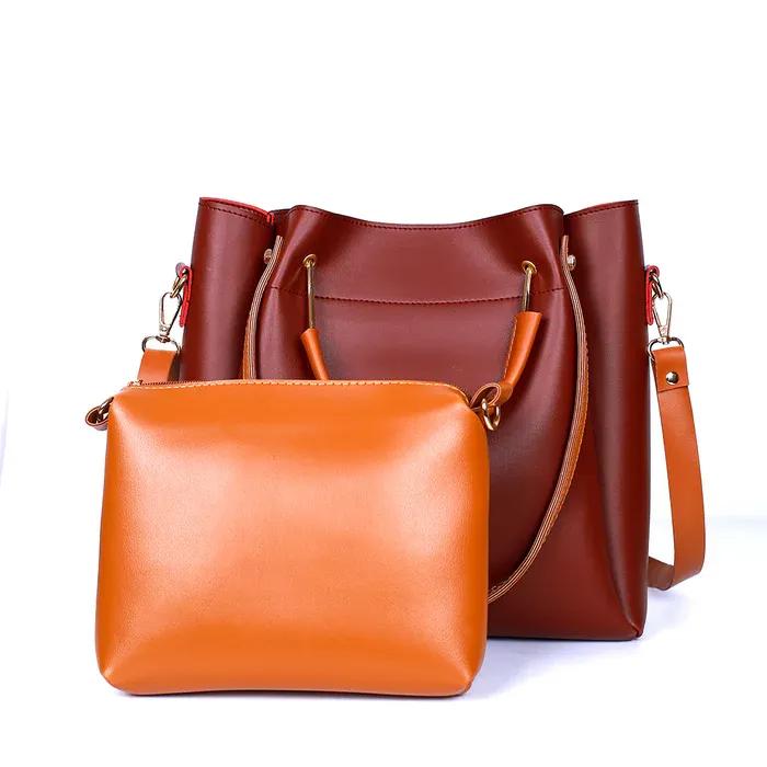 Women's Leather Plain Hand Elegance Bag Set