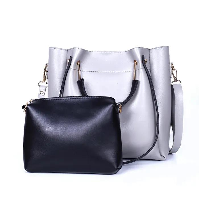 Women's Leather Plain Hand Elegance Bag Set