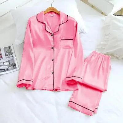 3 Pcs Women's Stitched Silk Printed Night Suit