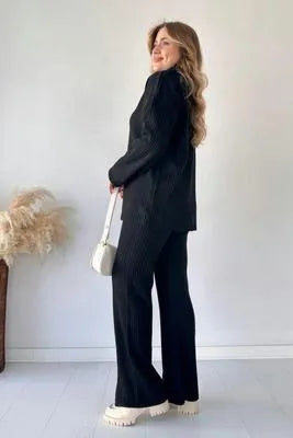 Comfortable Off White Fleece Sweatshirt Tracksuit - 2 Pcs