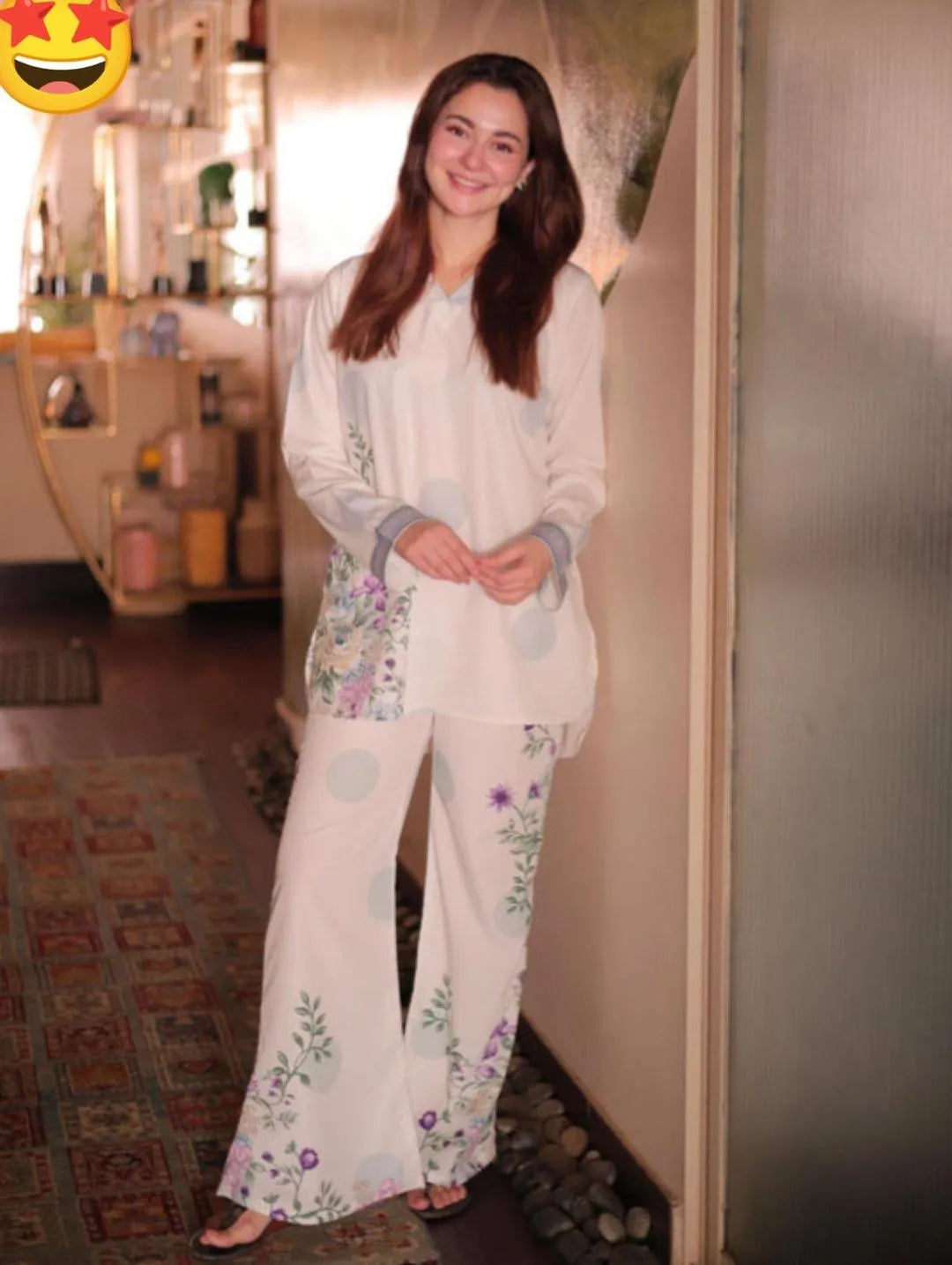 2 Pcs Women's Stitched Swiss Lawn Digital Print Co-Ord Set