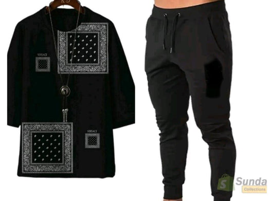 Micro Interlock Printed Track Suit Black Sublimation