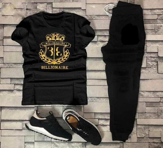 Micro Interlock Printed Track Suit Black Billionaire
