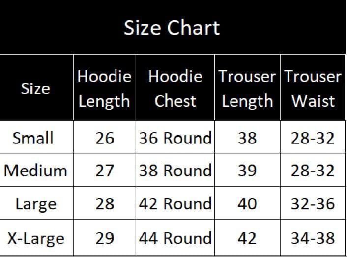 2 Pcs Men's Fleece Printed Hoodie Track Suit