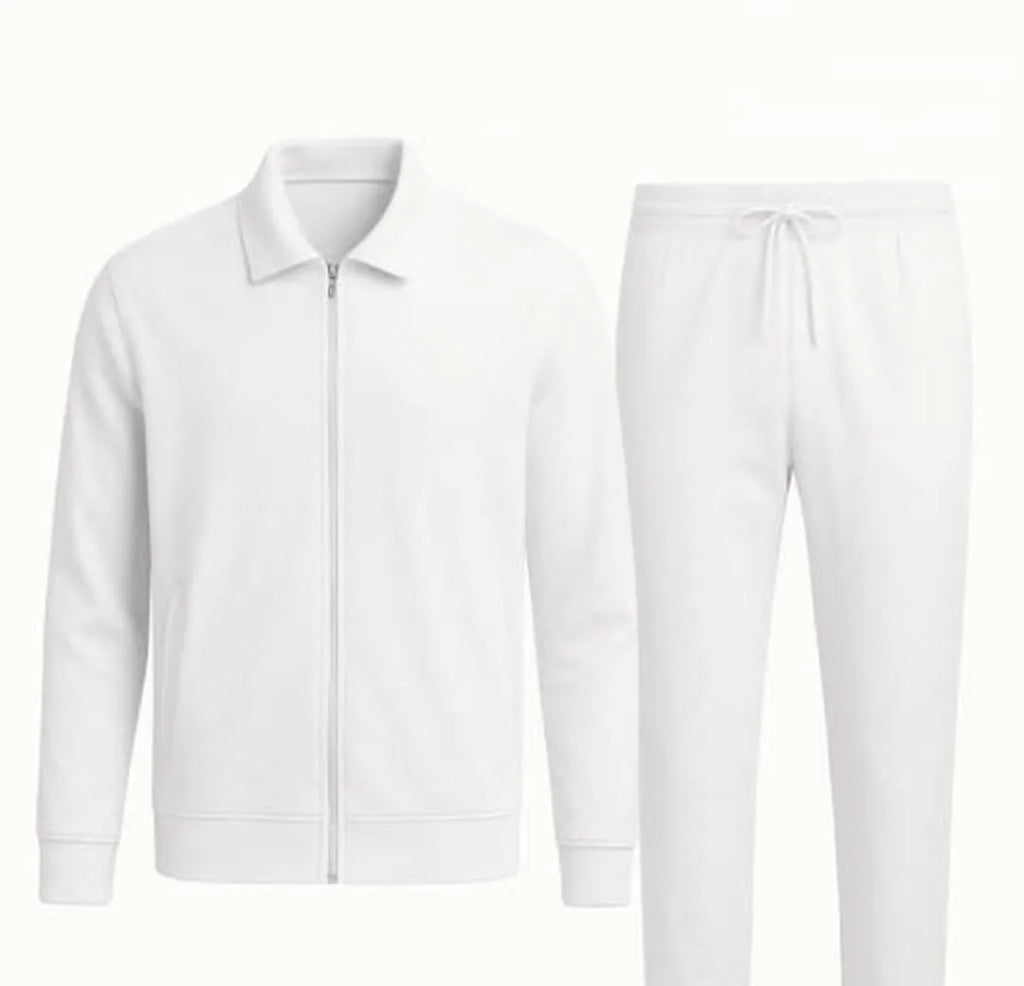 Fleece Plain Zipper Track Suit