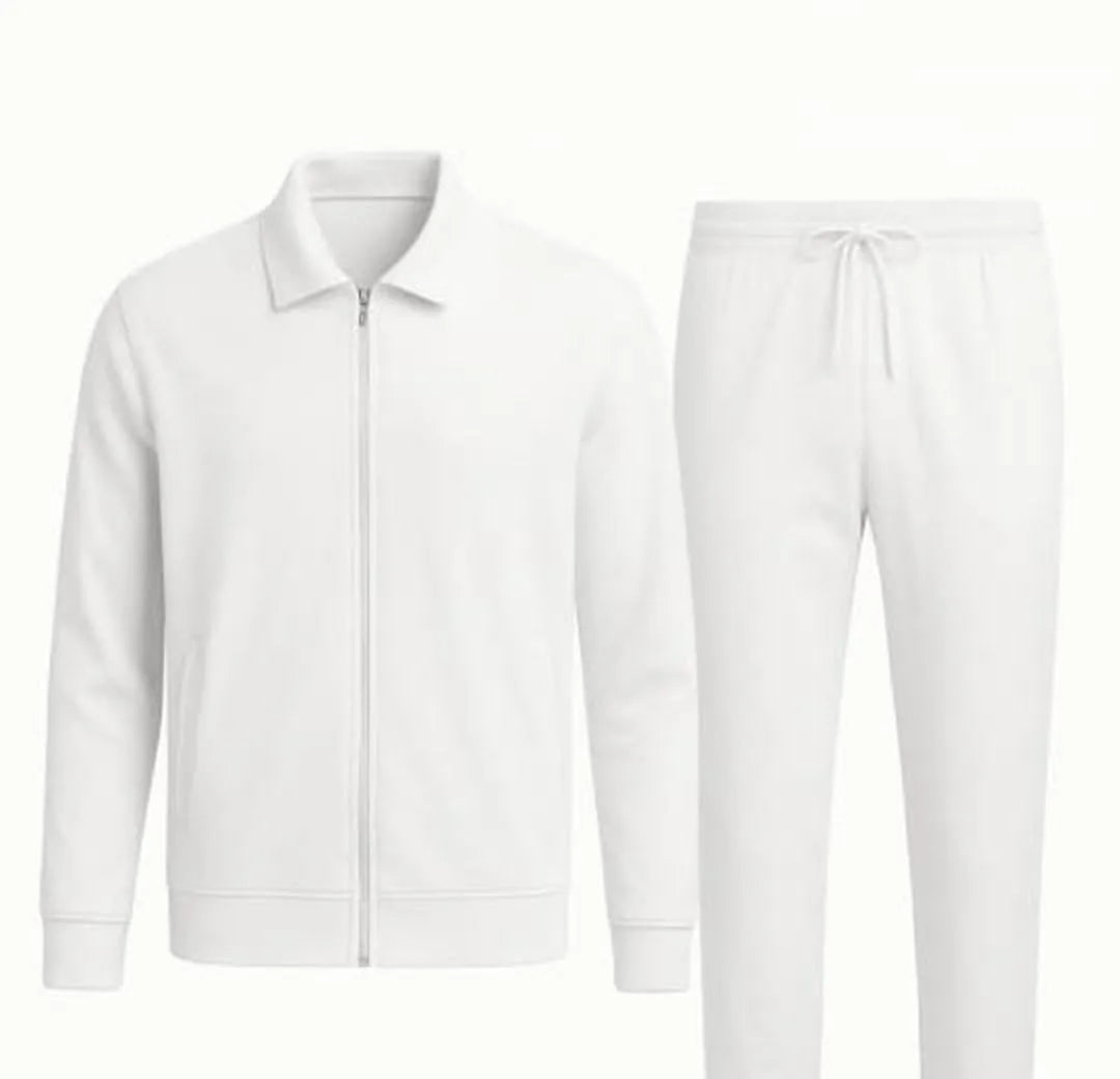 Fleece Plain Zipper Track Suit
