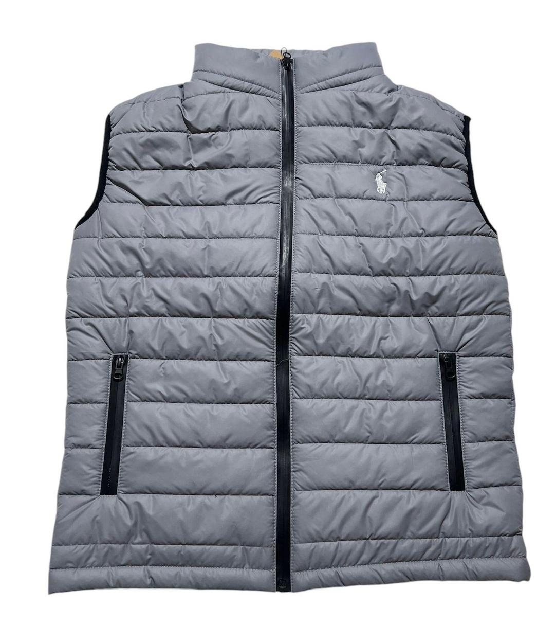 Men's Polyester Puffer Jacket - 1 Pc, Plain Grey Style