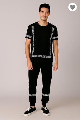 2 Pcs Men's Micro Interlock Printed Track Suit