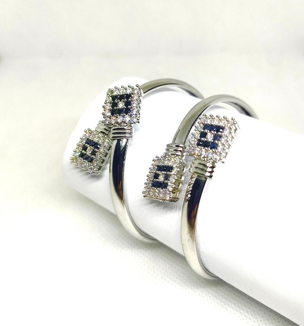 2 Pcs Silver Plated Kara Bangle