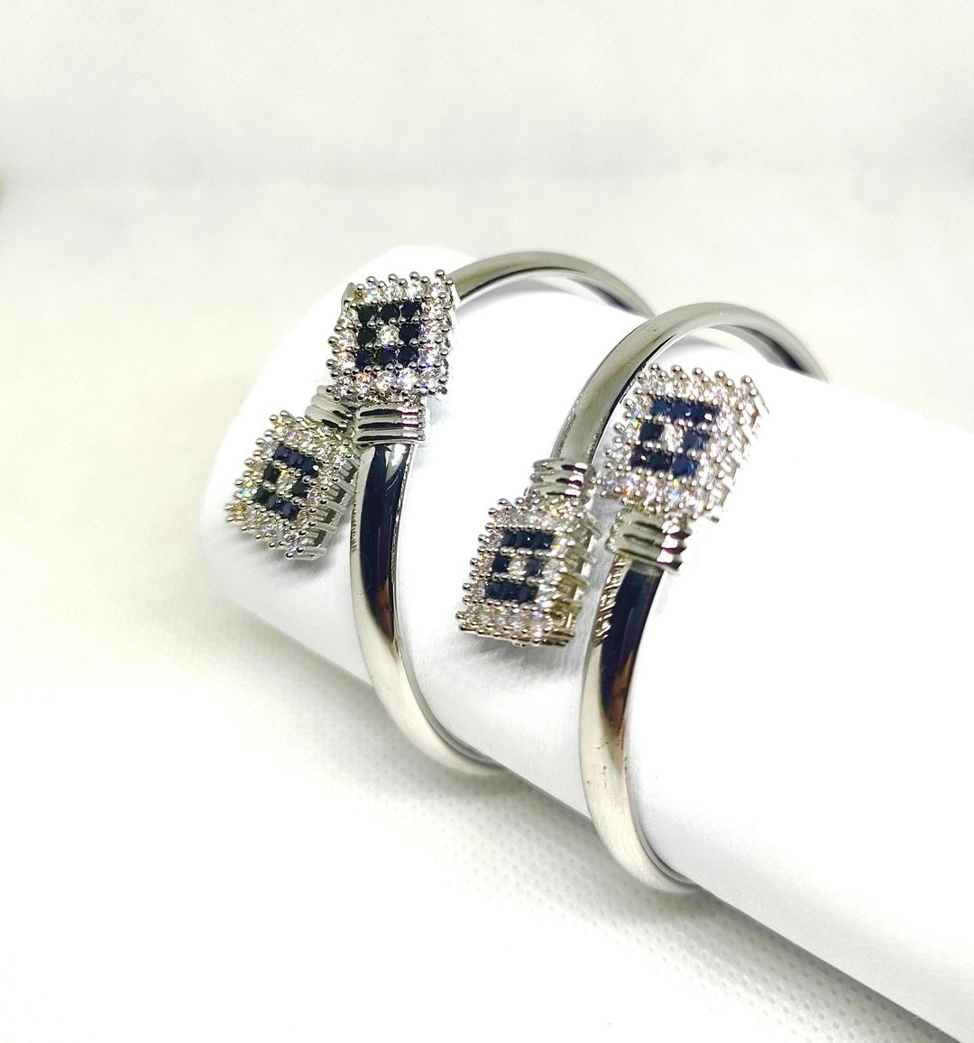 2 Pcs Silver Plated Kara Bangle