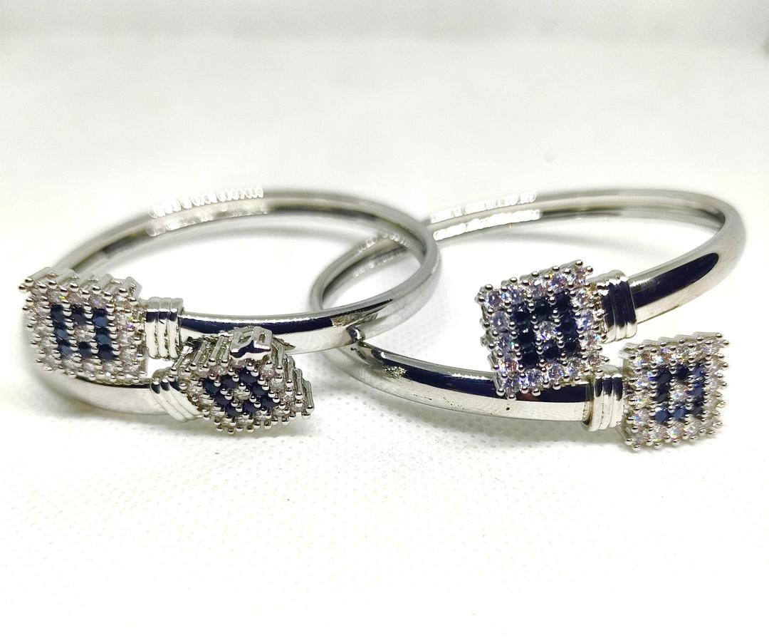 2 Pcs Silver Plated Kara Bangle