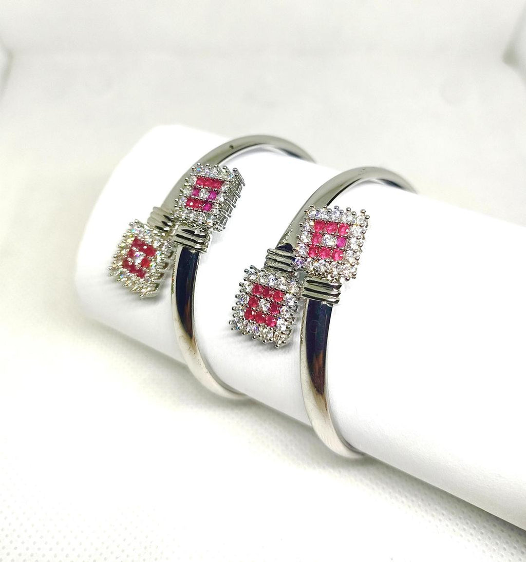 2 Pcs Silver Plated Kara Bangle