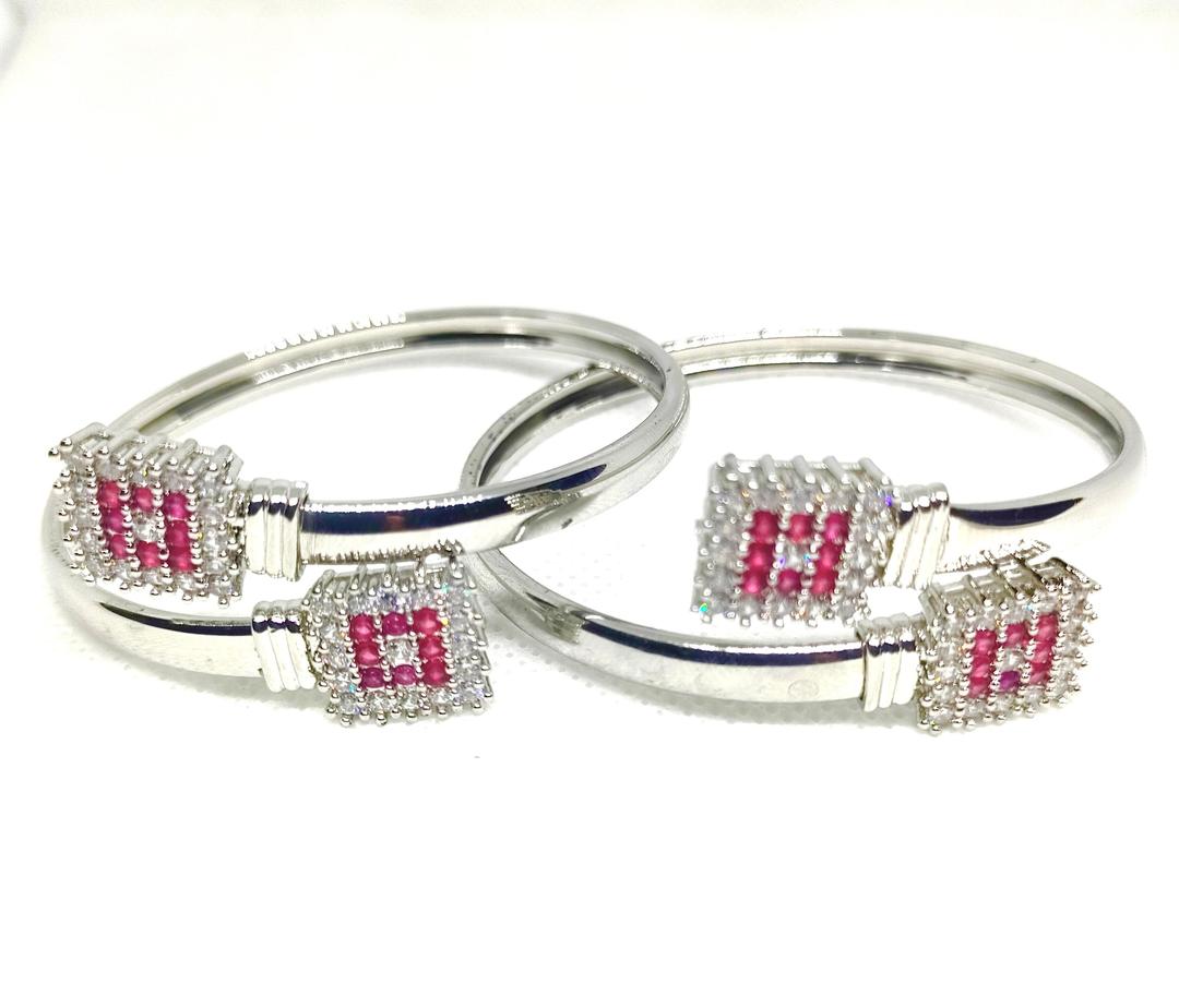 2 Pcs Silver Plated Kara Bangle