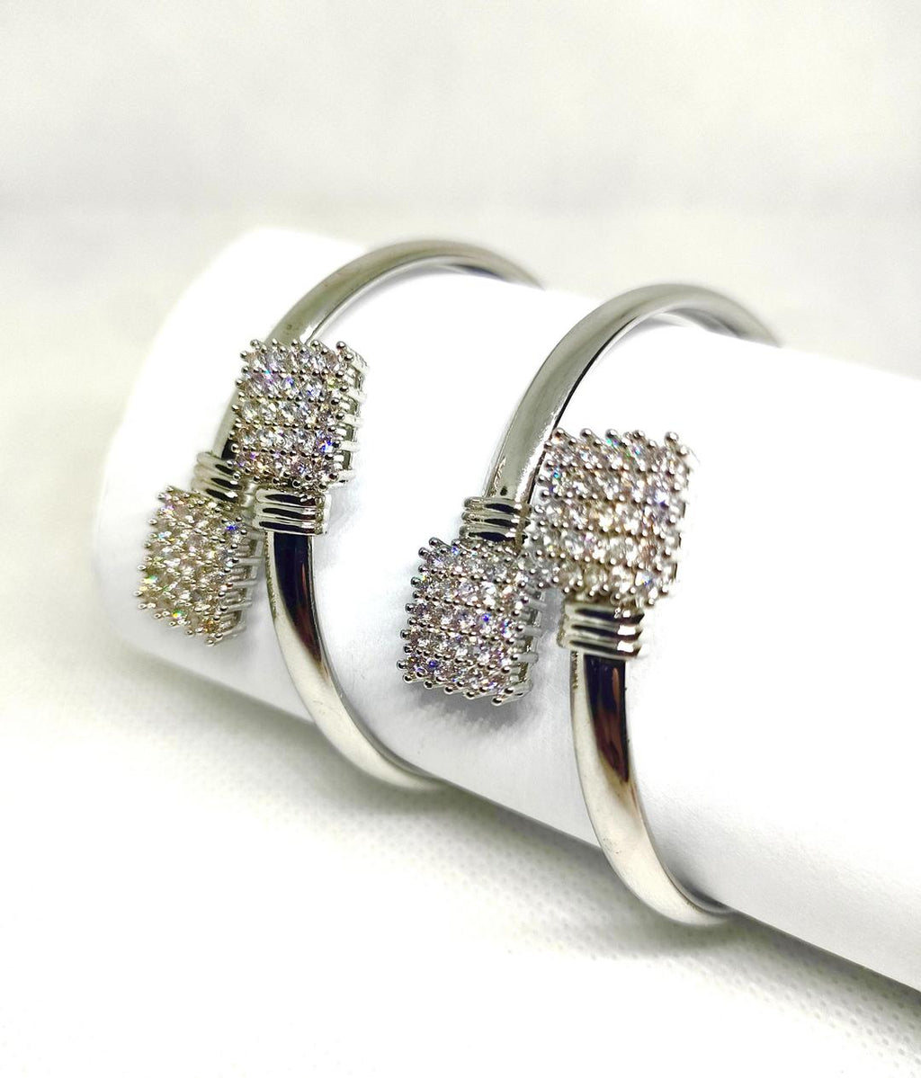 2 Pcs Silver Plated Kara Bangle