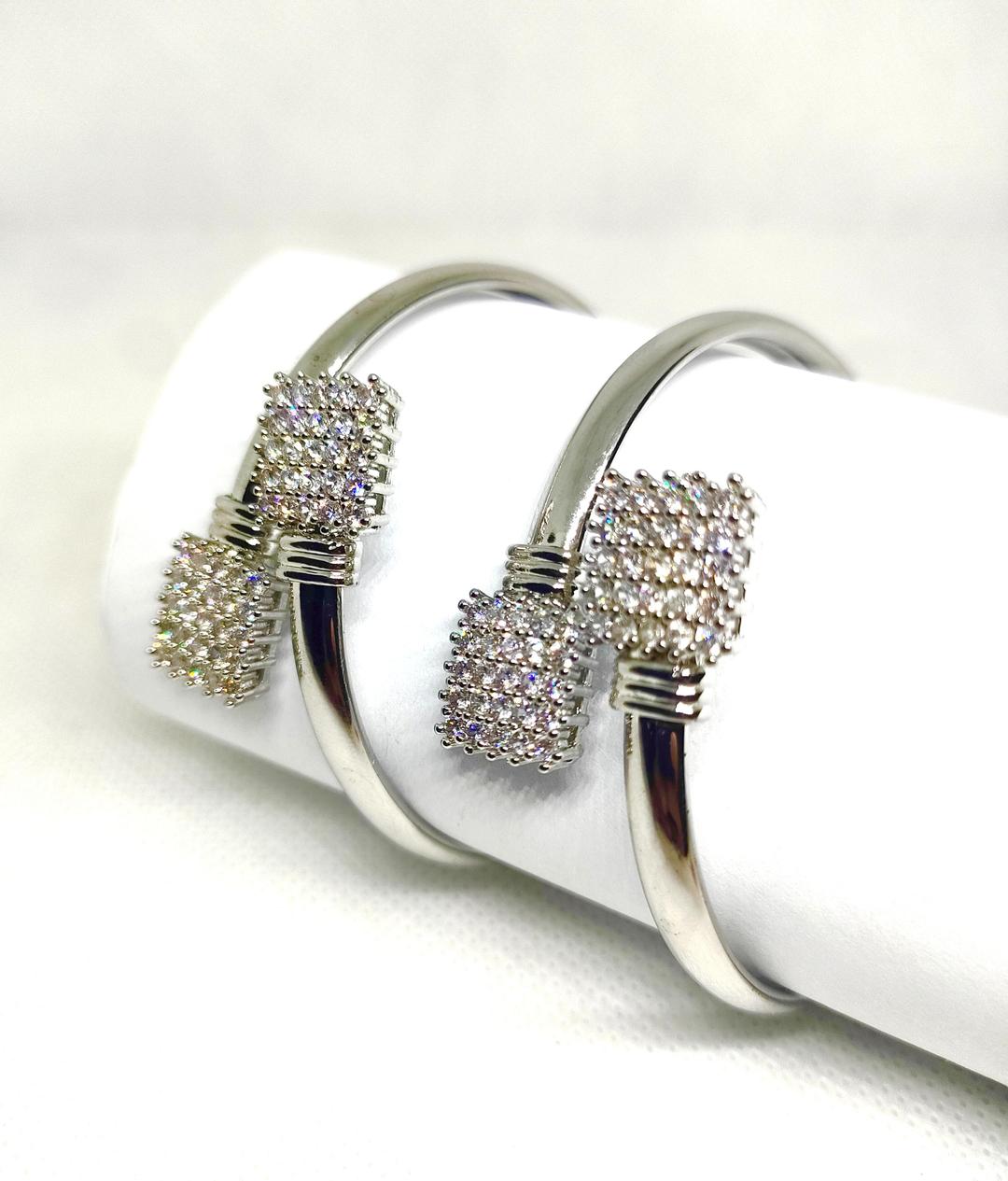 2 Pcs Silver Plated Kara Bangle