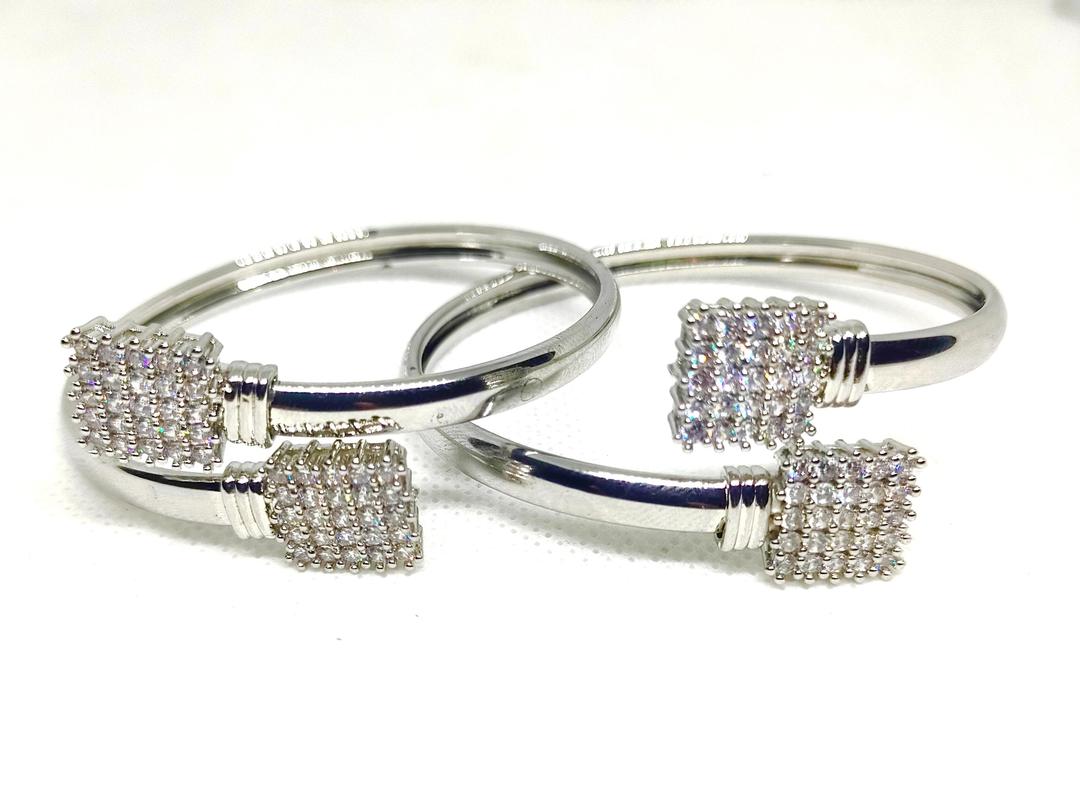 2 Pcs Silver Plated Kara Bangle