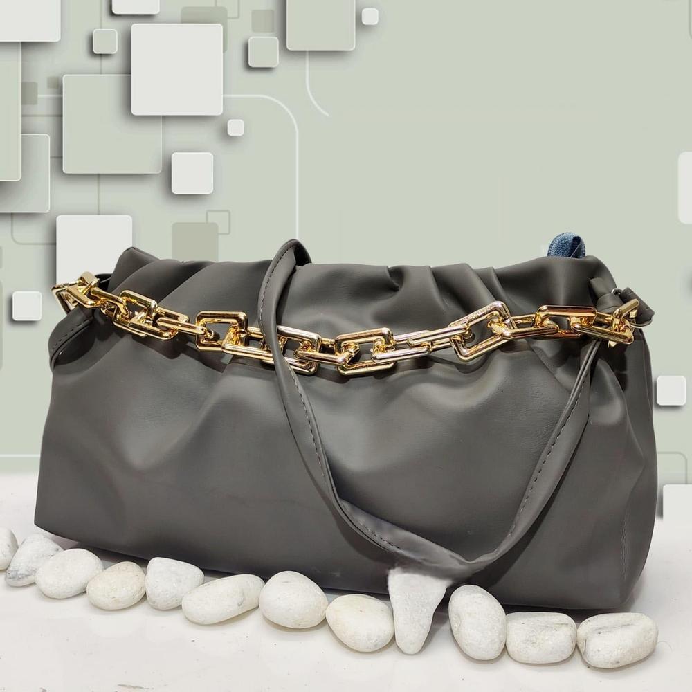 Women's PU Leather Plain Hand Bag