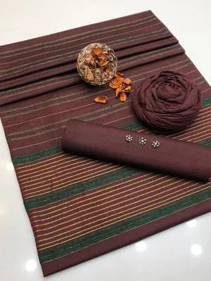 3 Pcs Women's Unstitched Hand Work Suit