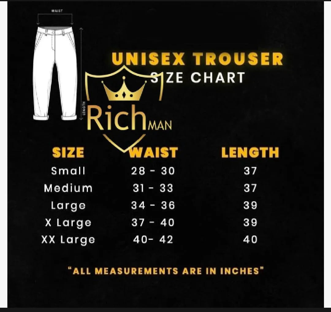 1 Pc Men's Micro Plain Trouser