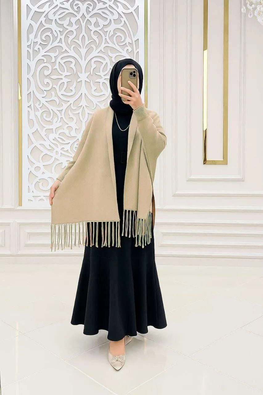 Women's Fleece Plain Cape Shawl