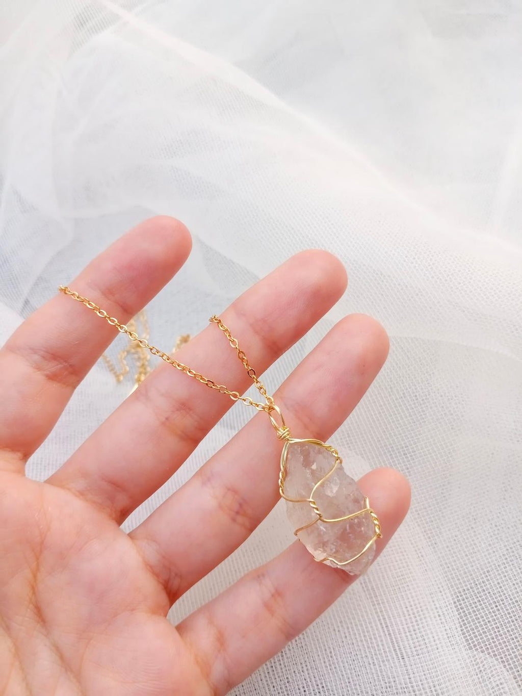 Funky Gold Plated Purple Gemstone Pendant Necklace - Unique Adjustable Design