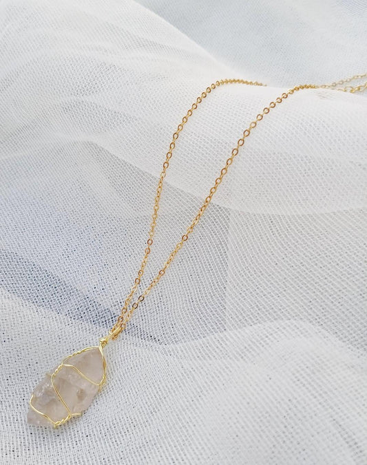 Funky Gold Plated Purple Gemstone Pendant Necklace - Unique Adjustable Design