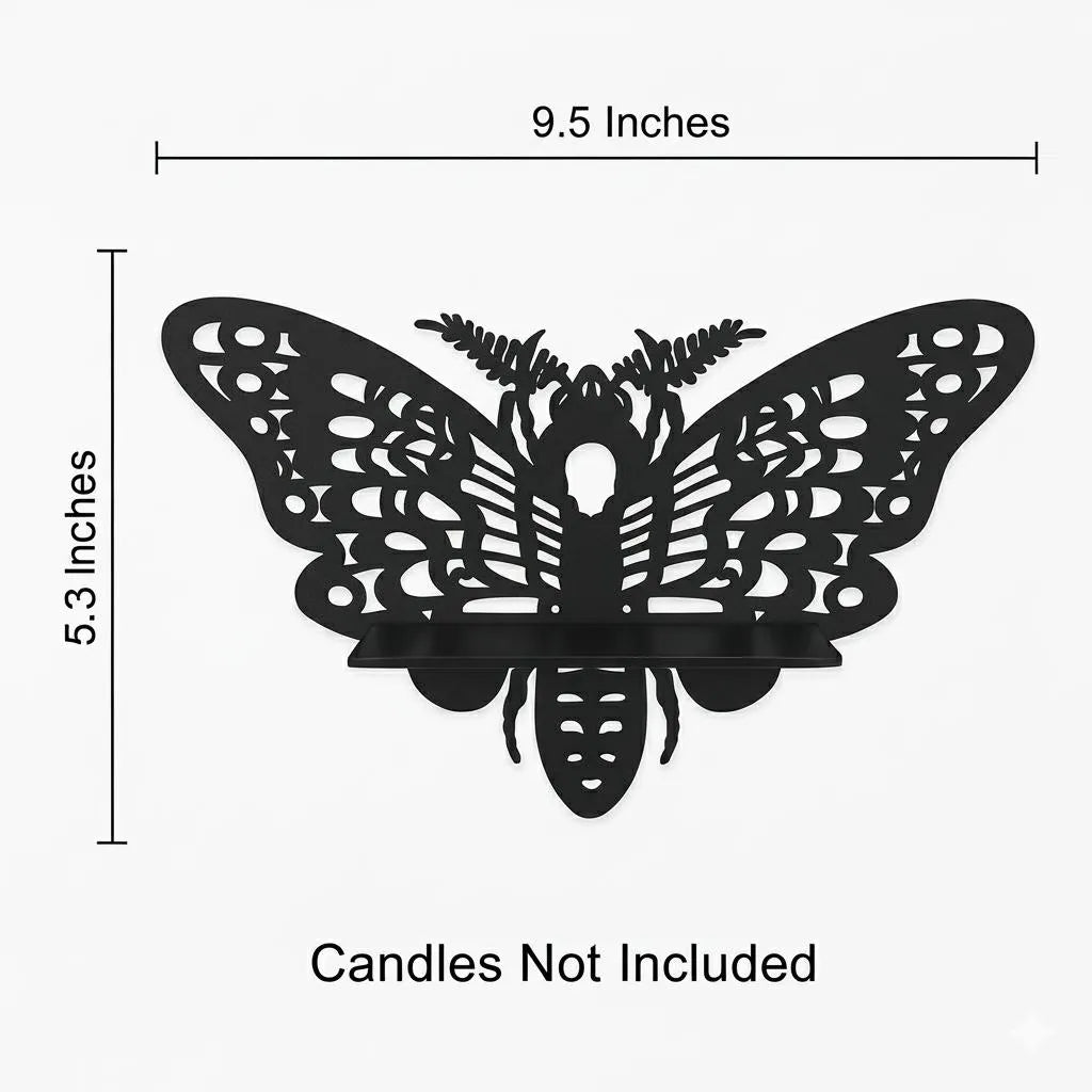 Pack of 3 Butterfly Shaped Wooden Wall Shelf – Decorative Wall Hanging Rack for Living