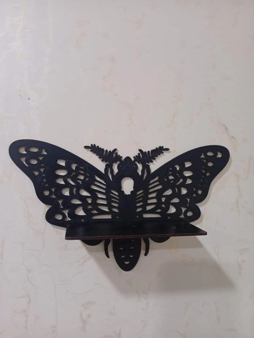 Pack of 3 Butterfly Shaped Wooden Wall Shelf – Decorative Wall Hanging Rack for Living