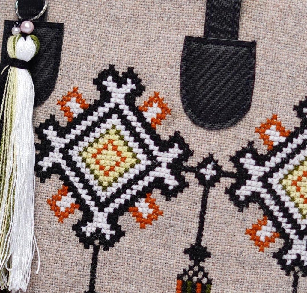 Women's Jute Embroidered Shoulder Bag