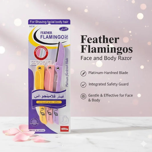 Feather Flamingos Face and Body Razor (Pack of 3)