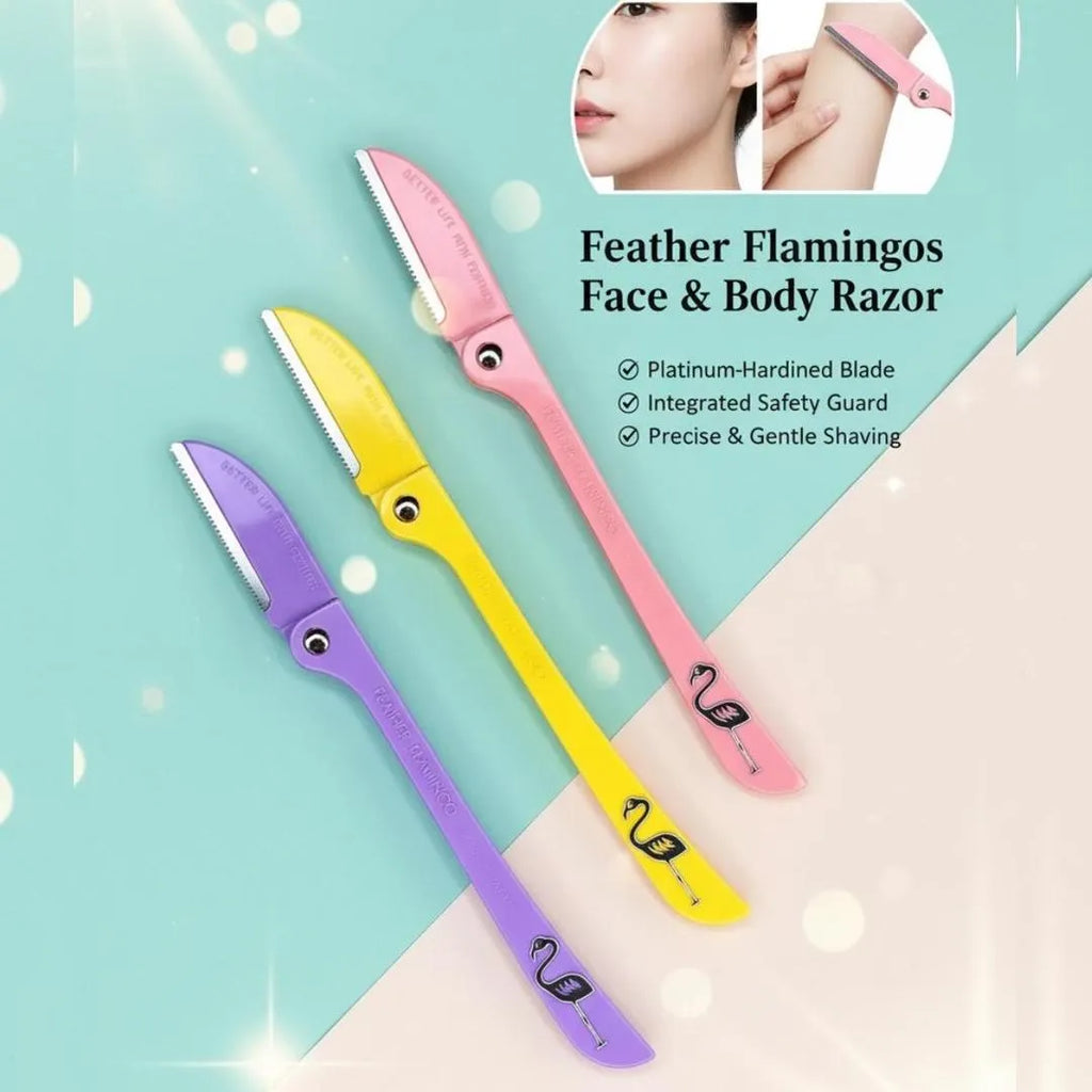 Feather Flamingos Face and Body Razor (Pack of 3)