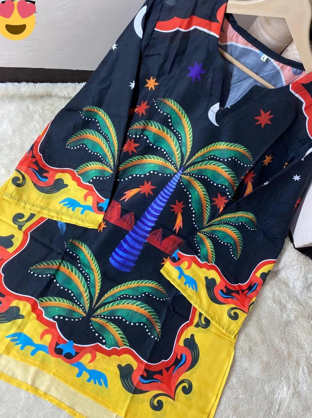 Stunning Golden Sequins Embroidered Kaftan - 1 Pc